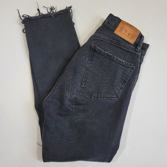 COH Charlotte High Rise Distressed Straight Cropped Destroyed Gray Jean - Picture 9 of 14